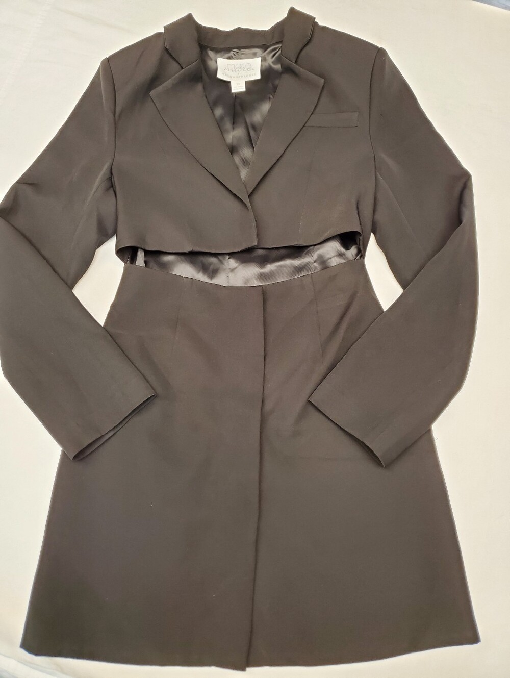 Mare Mare x Anthropologie Black Cutout Blazer Dress Lined Long Sleeve XS